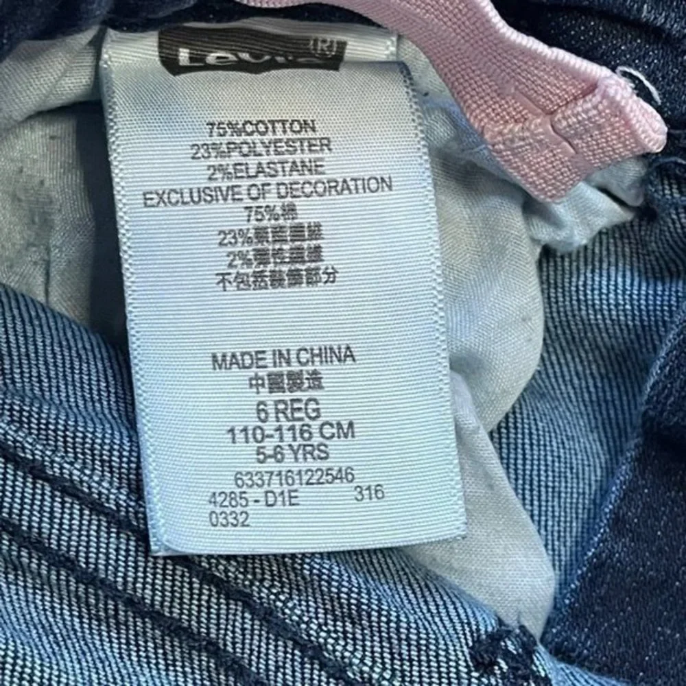 Levi's‎ Girl's Dark Wash Jeans and Unicorn Birthday Girl Tie-Dye Shirt Size 6